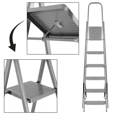 Ocelové schůdky 6 stupňů SPRINGOS LD0095