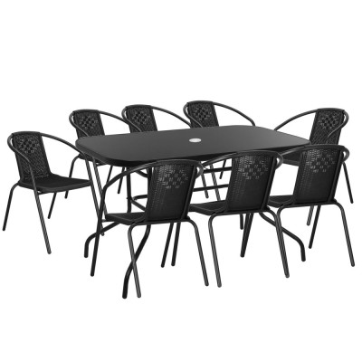 Zahradní stůl 140x80 cm SPRINGOS TOSCANA GF0081 černý