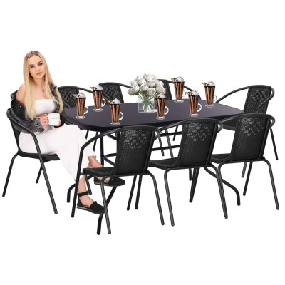 Zahradní stůl 140x80 cm SPRINGOS TOSCANA GF0081 černý