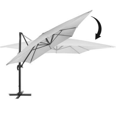 Zahradní slunečník 290x390 cm SPRINGOS GU0048 světle šedý