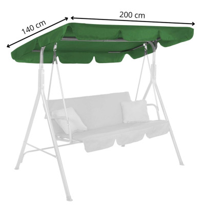 Stříška pro zahradní houpačky 165x100 cm SPRINGOS GS1005 zelená