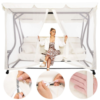 Moskytiéra pro zahradní houpačky 165x680 cm SPRINGOS GS0025M béžová