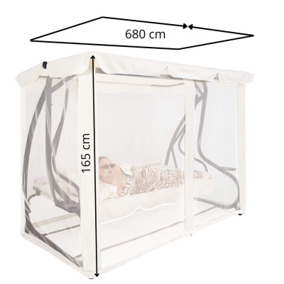 Moskytiéra pro zahradní houpačky 165x680 cm SPRINGOS GS0025M béžová