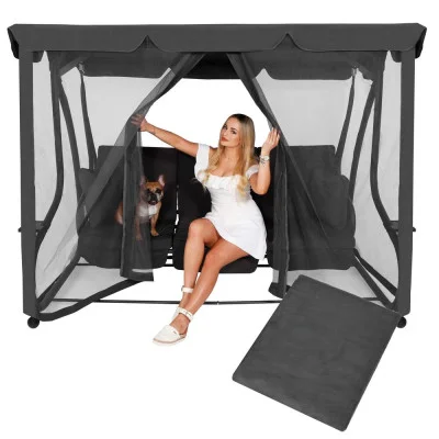 Moskytiéra pro zahradní houpačky 165x680 cm SPRINGOS GS0026M šedá