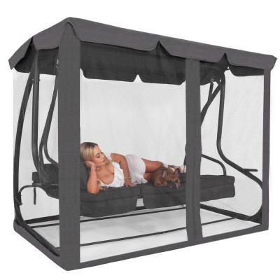 Moskytiéra pro zahradní houpačky 165x680 cm SPRINGOS GS0026M šedá