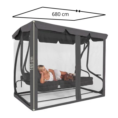 Moskytiéra pro zahradní houpačky 165x680 cm SPRINGOS GS0026M šedá