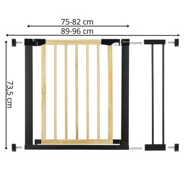 Bezpečnostní zábrana 75-96 cm SPRINGOS BABYLOCK hnědáčerná