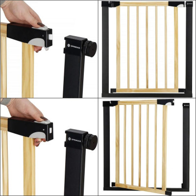 Bezpečnostní zábrana 75-96 cm SPRINGOS BABYLOCK hnědáčerná