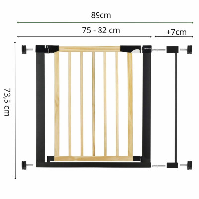 Bezpečnostní zábrana 75-89 cm SPRINGOS BABYLOCK hnědáčerná