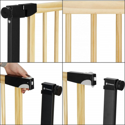 Bezpečnostní zábrana 75-117 cm SPRINGOS BABYLOCK hnědáčerná