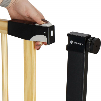 Bezpečnostní zábrana 75-117 cm SPRINGOS BABYLOCK hnědáčerná