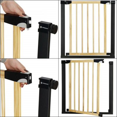 Bezpečnostní zábrana 75-110 cm SPRINGOS BABYLOCK hnědáčerná