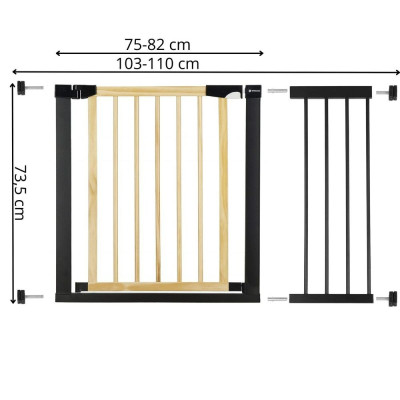 Bezpečnostní zábrana 75-110 cm SPRINGOS BABYLOCK hnědáčerná