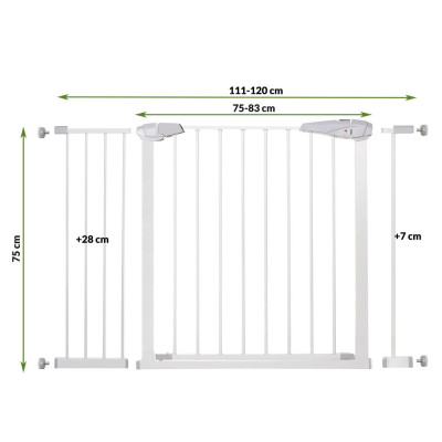Bezpečnostní zábrana 75-120 cm SPRINGOS BABYLOCK bílá