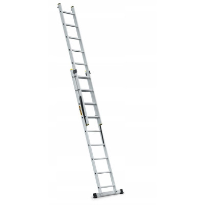 Hliníkový žebřík 2x9 příček dvoudílný DRABEST DW2-9 PRO