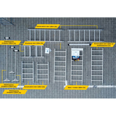 Střešní výtah s elektrickým navijákem 12,50 m DRABEST WT-12 PRO