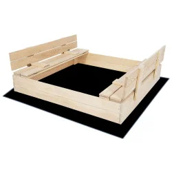 Dětské pískoviště s krytem 120x120 cm SPRINGOS ZUZA 120N + podložka