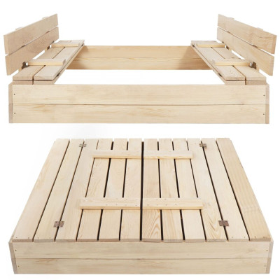 Dětské pískoviště s krytem 120x120 cm SPRINGOS ZUZA 120N + podložka