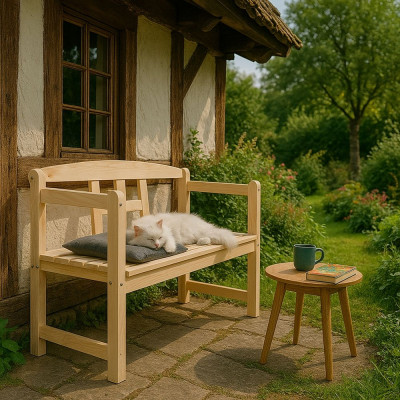 Zahradní lavička 119 cm SPRINGOS FLORA přírodní