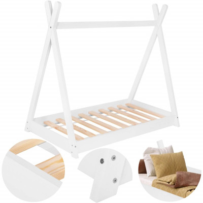 Dětská teepee postel SPRINGOS TIPI bílá