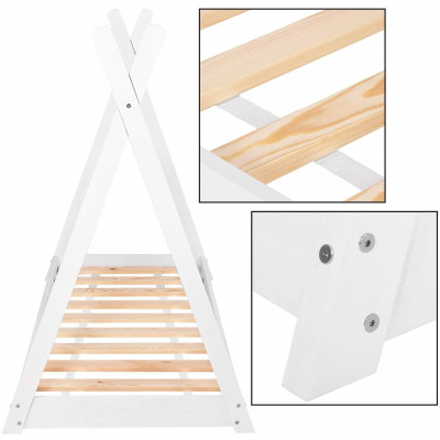 Dětská teepee postel SPRINGOS TIPI bílá