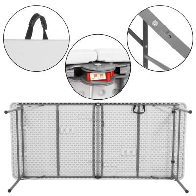 Cateringový stůl skládací 200x90 cm SPRINGOS EVENT GF0100 bílý