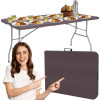 Skládací cateringový stůl 180x74 cm SPRINGOS RAUT GF0055 hnědý