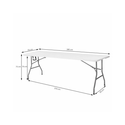 Cateringový stůl skládací 240x75 cm SPRINGOS RAUT GF0050 bílý
