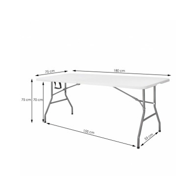 Cateringový stůl skládací 180x75 cm SPRINGOS RAUT GF0051 bílý