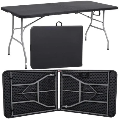 Skládací cateringový stůl 180x75 cm SPRINGOS RAUT GF0056 černý
