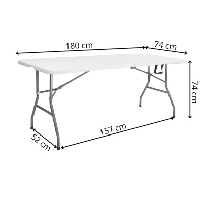 Skládací cateringový stůl 180x74 cm SPRINGOS RAUT GF0108 bílý