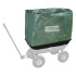Krycí plachta k zahradnímu vozíku GGW 250 (kód zboží: 94336), využitelná především při transportu listí, posečené trávy nebo zahradního odpadu.
