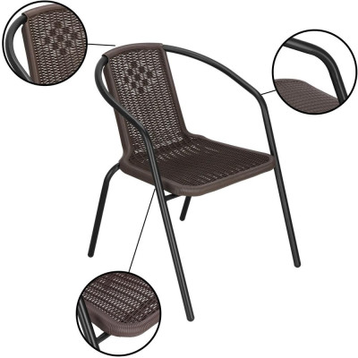 Zahradní ratanové křeslo SPRINGOS BISTRO GF1019 hnědé