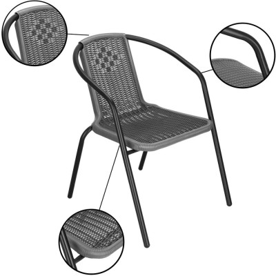 Zahradní ratanové křeslo SPRINGOS BISTRO GF1022 šedé
