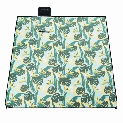 Pikniková deka 200x200 SPRINGOS PM052 zelená s listy