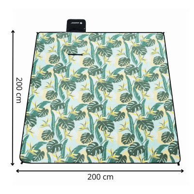 Pikniková deka 200x200 SPRINGOS PM052 zelená s listy