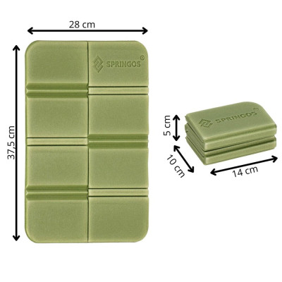 Skládací pěnová podložka 40x28 cm SPRINGOS PM0012 zelená