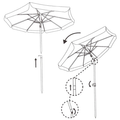 Zahradní slunečník 160 cm SPRINGOS VIVA BU0008 modro-bílý