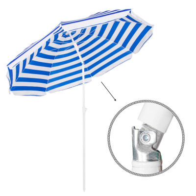 Zahradní slunečník 160 cm SPRINGOS VIVA BU0008 modro-bílý