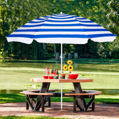 Zahradní slunečník 160 cm SPRINGOS VIVA BU0008 modro-bílý