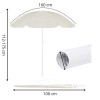 Zahradní slunečník 145 cm SPRINGOS CLASSIC BU0024 světle béžový