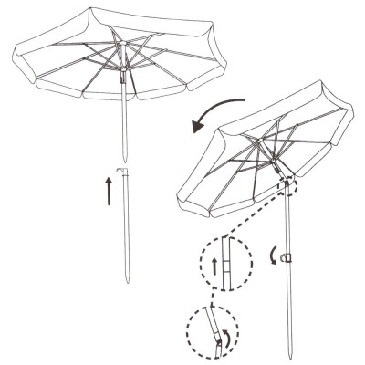 Zahradní slunečník 140 cm SPRINGOS VIVA BU0025 zelený