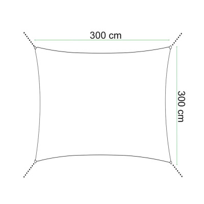 Stínící sluneční plachta 3x3 m SPRINGOS SN0055 béžová