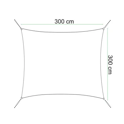 Stínící sluneční plachta 3x3 m SPRINGOS SN0054 tmavě šedá