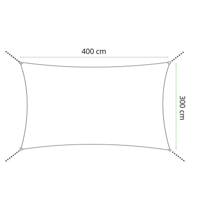 Stínící sluneční plachta 4x3 m SPRINGOS SN0057 béžová