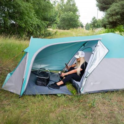 Turistický stan pro 3 osoby SPRINGOS IGLO šedo-modrý