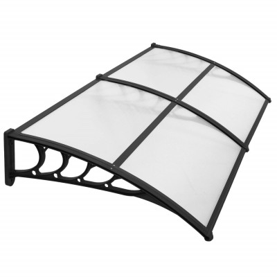 Vchodová stříška 200x95 cm SPRINGOS POLYROOF černá transparentní