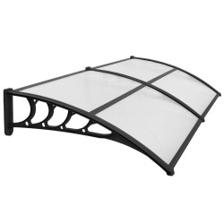 Vchodová stříška 200x95 cm SPRINGOS POLYROOF černá transparentní