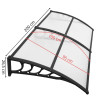 Vchodová stříška 200x95 cm SPRINGOS POLYROOF černá transparentní