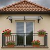 Vchodová stříška 200x95 cm SPRINGOS POLYROOF černá transparentní